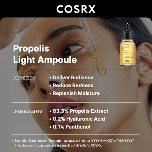 COSRX Propolis Light Ampoule benefits and ingredients
