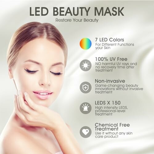 LED beauty mask benefits and features.