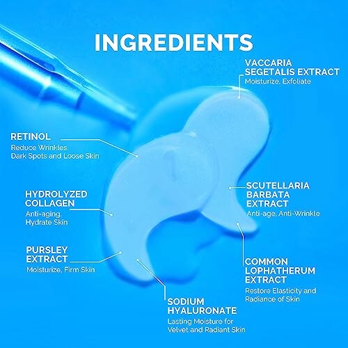 Image showing skincare ingredients list with benefits.
